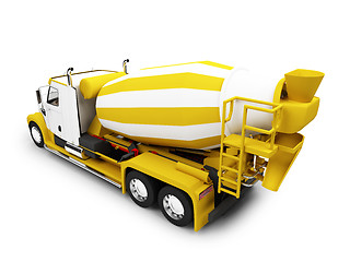 Image showing Concrete mixer isolated back view with clipping path