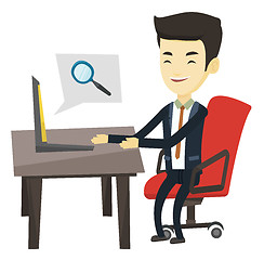 Image showing Business man searching information on internet.