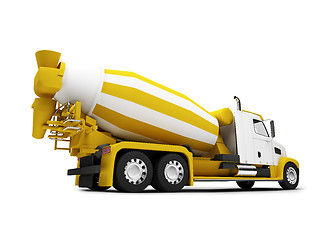 Image showing Concrete mixer isolated back view with clipping path