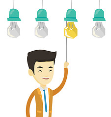 Image showing Man having business idea vector illustration.