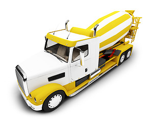 Image showing Concrete mixer isolated front view with clipping path