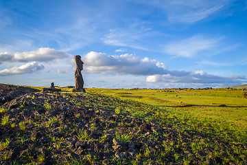 Image showing Moai statue, ahu akapu, easter island