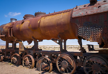 Image showing Train cemetery in Uyuni, Bolivia