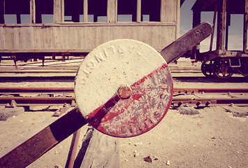 Image showing Old train station in Bolivia desert