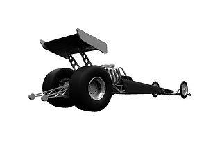 Image showing Dragster isolated back view 01