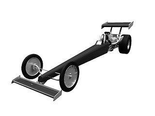 Image showing Dragster isolated front view 01