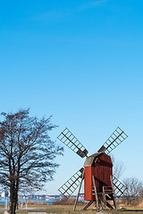 Image showing Old wooden windmill