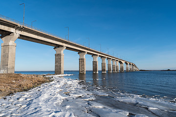 Image showing Winter by the bridge