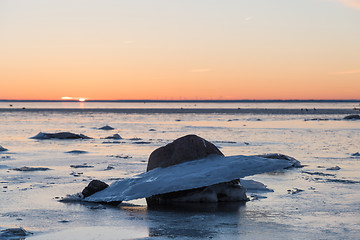 Image showing Ice formation by the coast