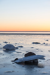 Image showing Ice formations by the coastline