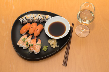 Image showing The sushi meal is served