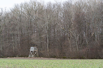 Image showing Hunting tower by a forest