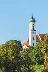 Image showing Serene vertical view of old church in Schongau