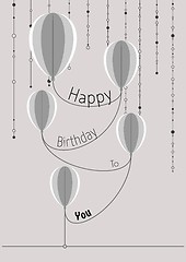 Image showing birthday card with abstract folded paper balloons