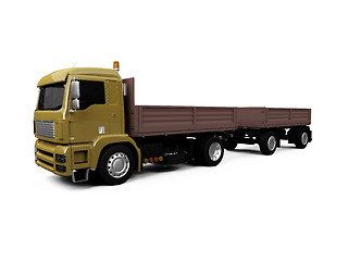 Image showing long dump truck on white background