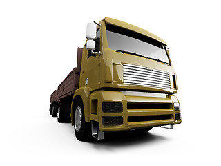 Image showing long dump truck on white background