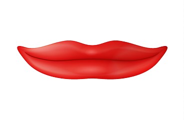 Image showing red human lips with little smile
