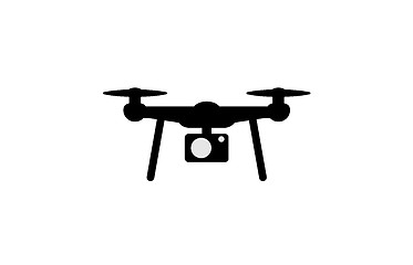 Image showing drone simple flat black icon