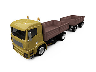 Image showing long dump truck on white background