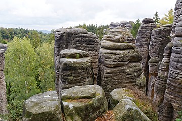 Image showing sandstone rocks - Prachovske skaly (Prachov Rocks)