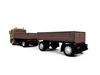 Image showing long dump truck on white background