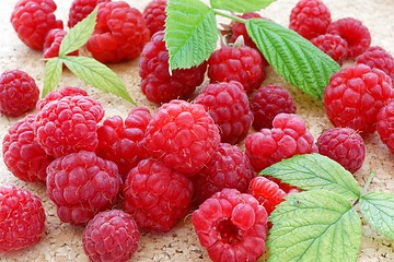 Image showing ripe red raspberries