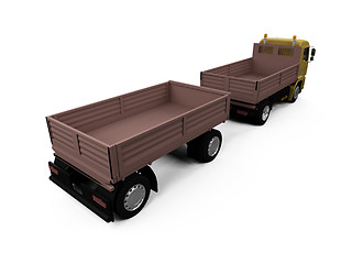 Image showing long dump truck on white background