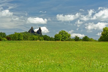 Image showing Ruins of medieval gothic castle Trosky