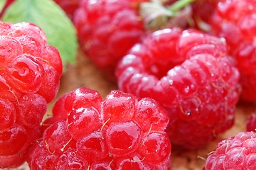 Image showing ripe red raspberries