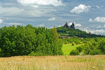 Image showing Ruins of medieval gothic castle Trosky