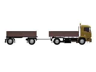 Image showing long dump truck on white background
