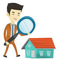 Image showing Man looking for house vector illustration.