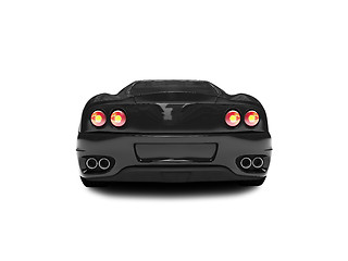 Image showing isolated black super car back view 02