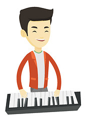 Image showing Man playing piano vector illustration.