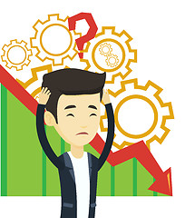 Image showing Bankrupt clutching head vector illustration.