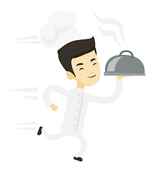 Image showing Running chef cook vector illustration.