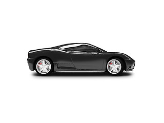 Image showing isolated black super car side view