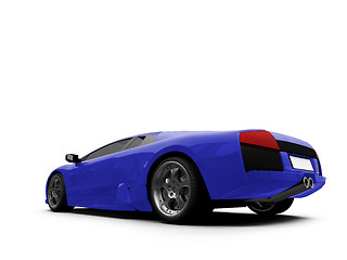 Image showing Ferrari isolated blue back view