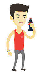 Image showing Young man drinking soda vector illustration.