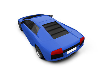 Image showing Ferrari isolated blue back view