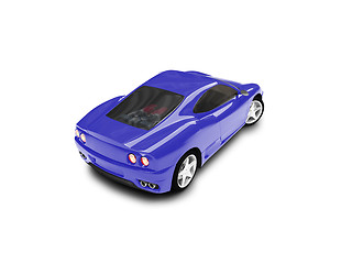 Image showing isolated blue super car back view 03