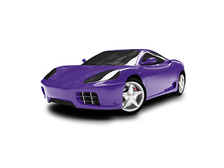 Image showing isolated blue super car front view 01