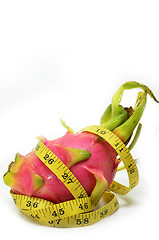 Image showing Dragon fruit and measure tape