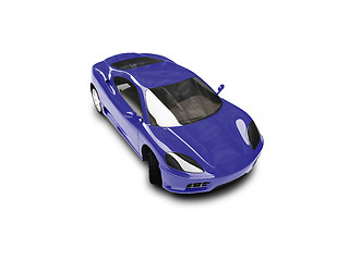 Image showing isolated blue super car front view
