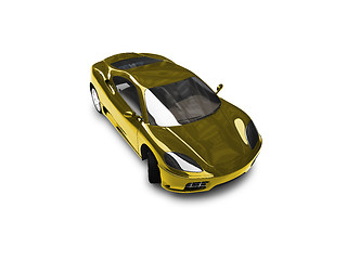 Image showing isolated gold super car front view 03