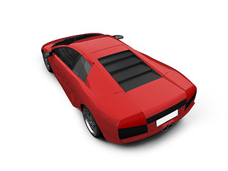 Image showing Ferrari isolated red back view