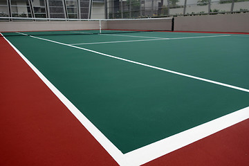 Image showing Newlly built tennis court