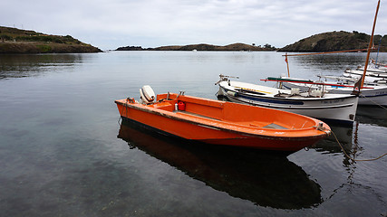 Image showing Fisherman boat by the lakeside 