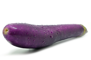 Image showing Purple eggplant with water drop