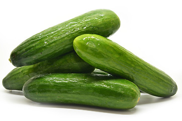 Image showing Fresh cucumbers isolated 